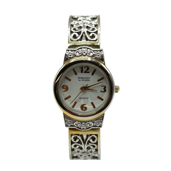 Embassy by Gruen Cuff Bracelet Women's Quartz Analog Watch New Battery - Picture 1 of 6